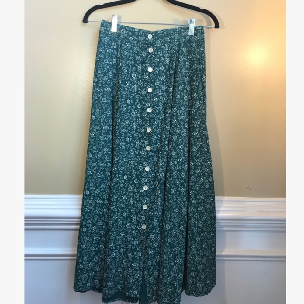 Boho floral button down skirt